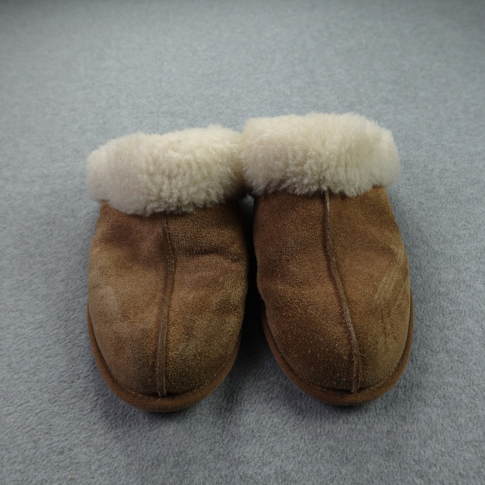 UGG Coquette Slipper Womens 9 Chestnut Suede Sheepskin Scuff Mule
